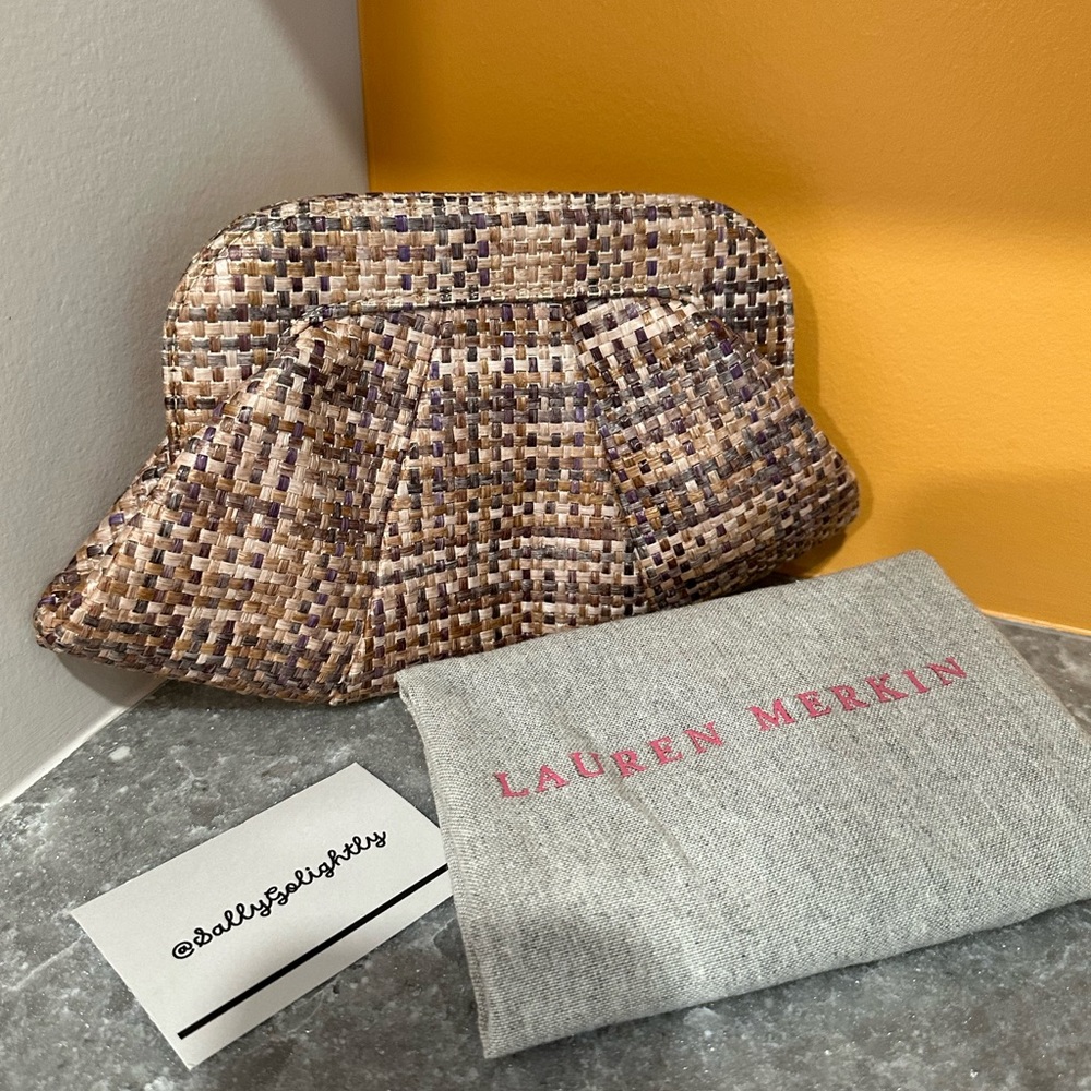 Lauren Merkin Multi Straw Woven Lucy Clutch
